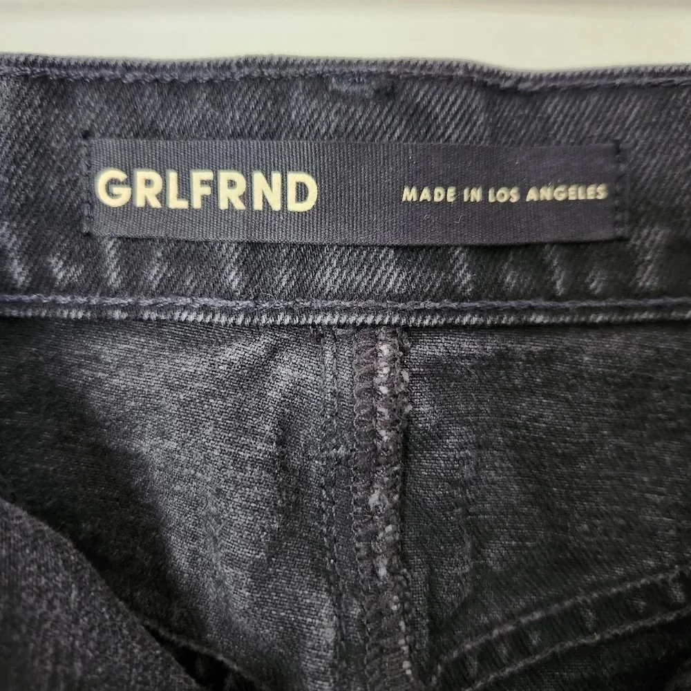 GRLFRND | The Amara Black Denim Pencil Skirt with Back Slit - Size 24/XS